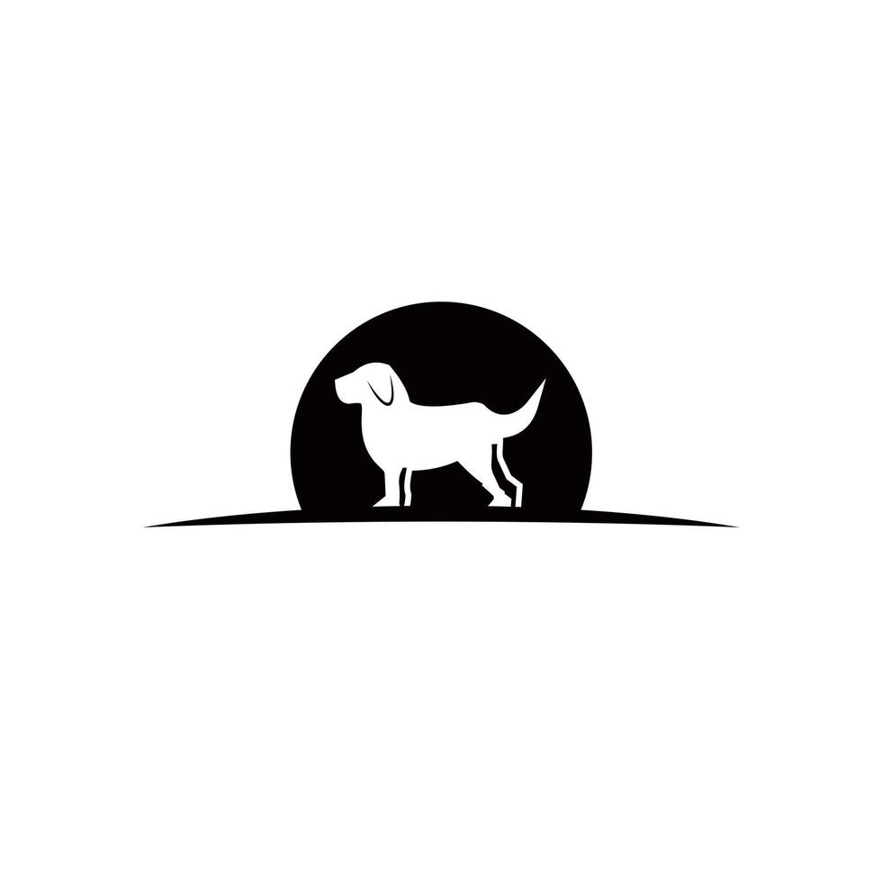 Tier-Haustier-Logo-Design Hund-Silhouette-Vektor vektor