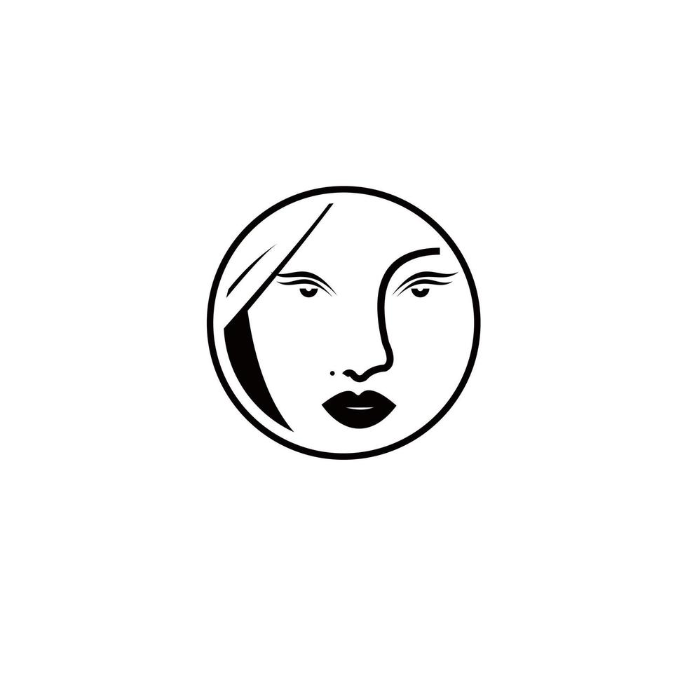 skönhet logotyp kvinnor möter vektor enkel modern