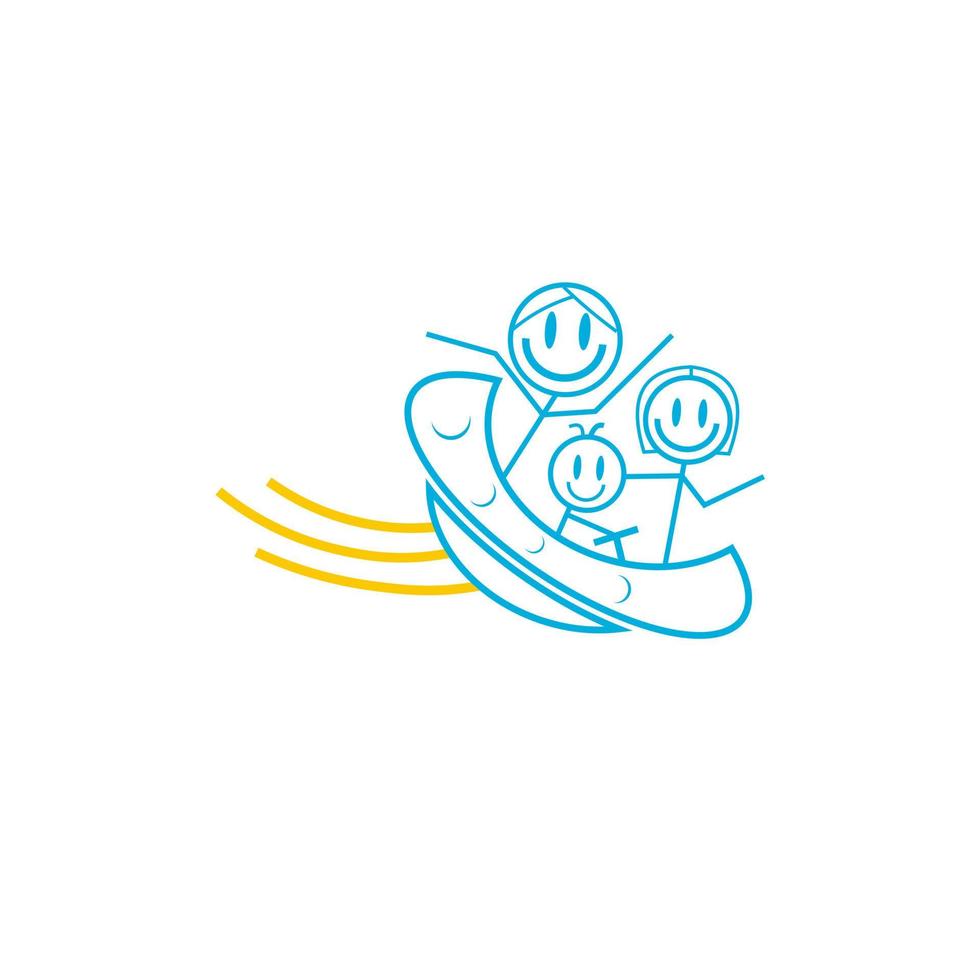 lustige blaue linie symbolillustration für familienerholungsspiel-logo-designidee vektor