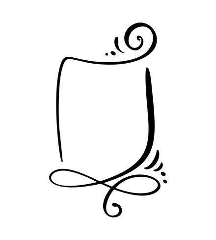 Kalligraphie Cartoon Zitat Sprechblase Symbol. Hand gezeichnete Weinleserahmen- oder -kastenschablone. Vektorabbildung mit Platz für Ihren Text vektor