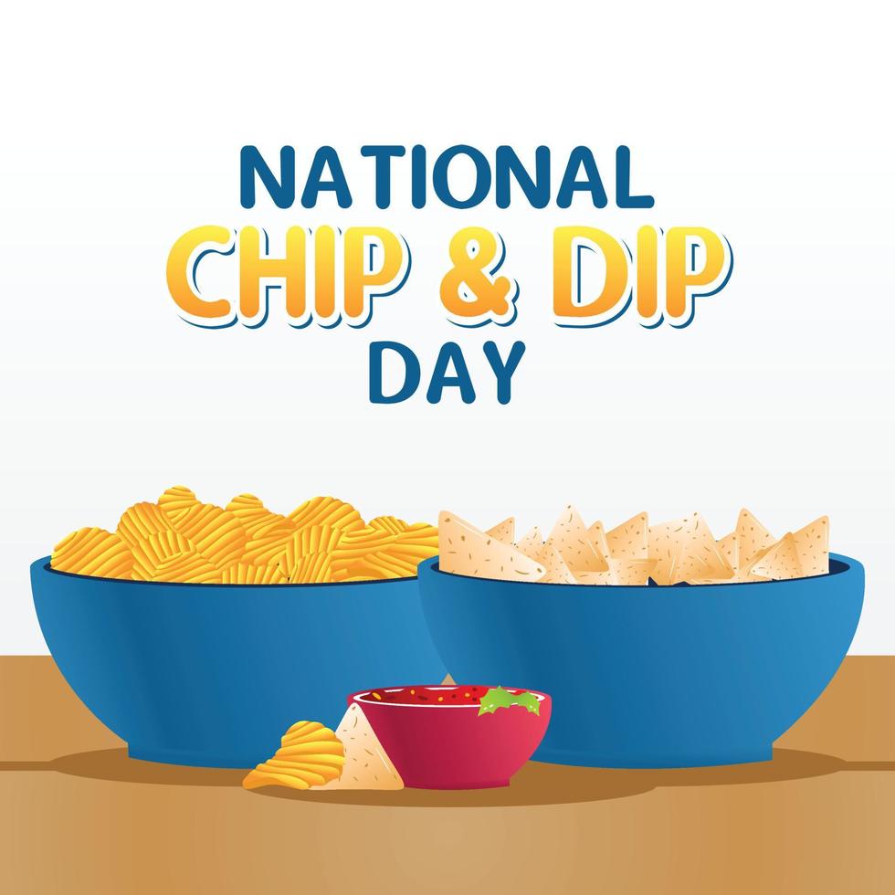 nationella chip och dopp dag vektor illustration