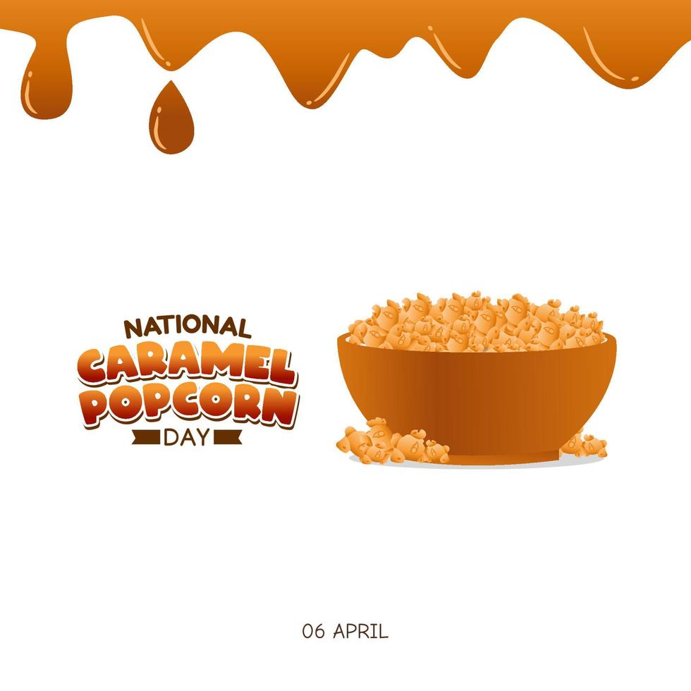 Nationale Karamell-Popcorn-Tag-Vektor-Illustration vektor