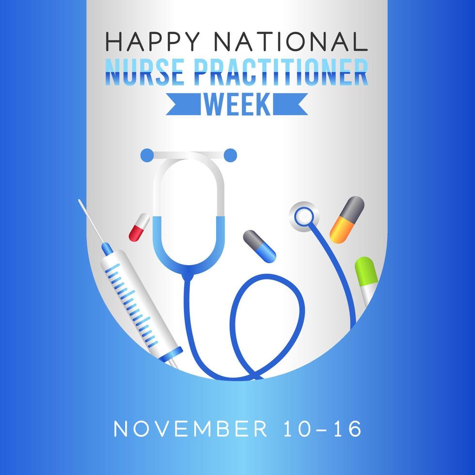 Happy National Nurse Practitioner Week Vector Illustration