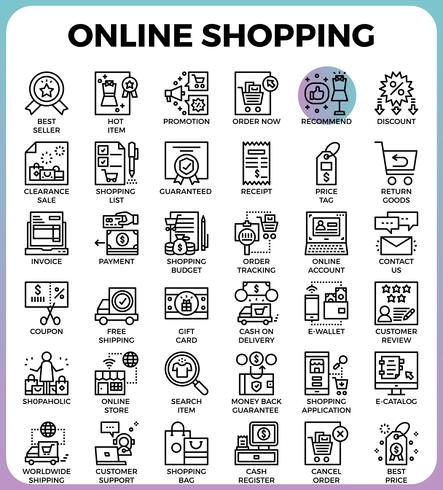 Online-Shopping-Symbole vektor