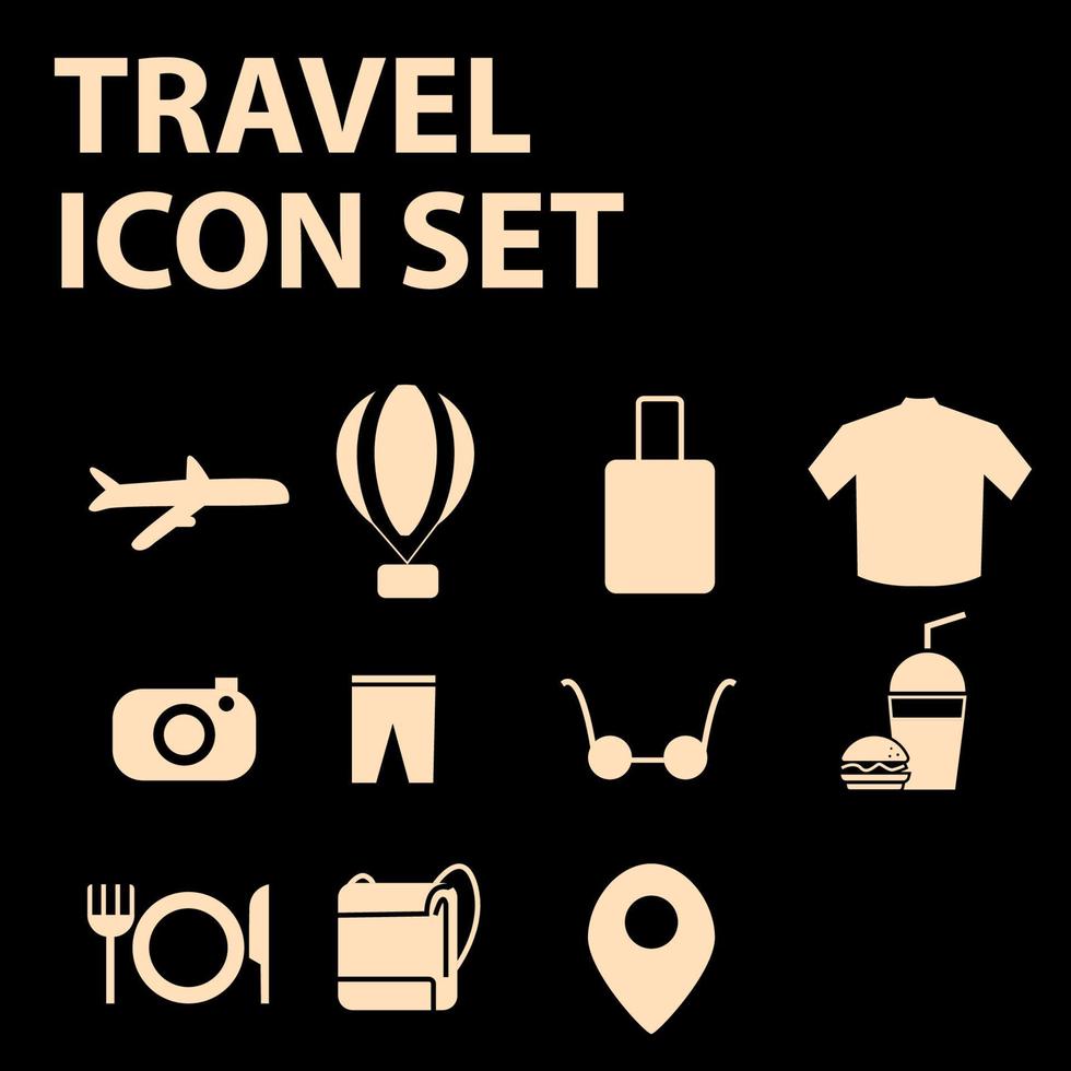 reise, tourismus, reise, reise, urlaubsikonensatz. reise- und transportsymbole für web und mobile app. vektor