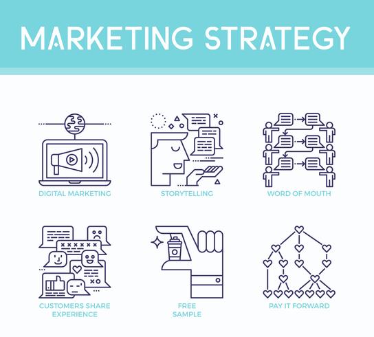 Marketingstrategie-Illustrationsikonen vektor