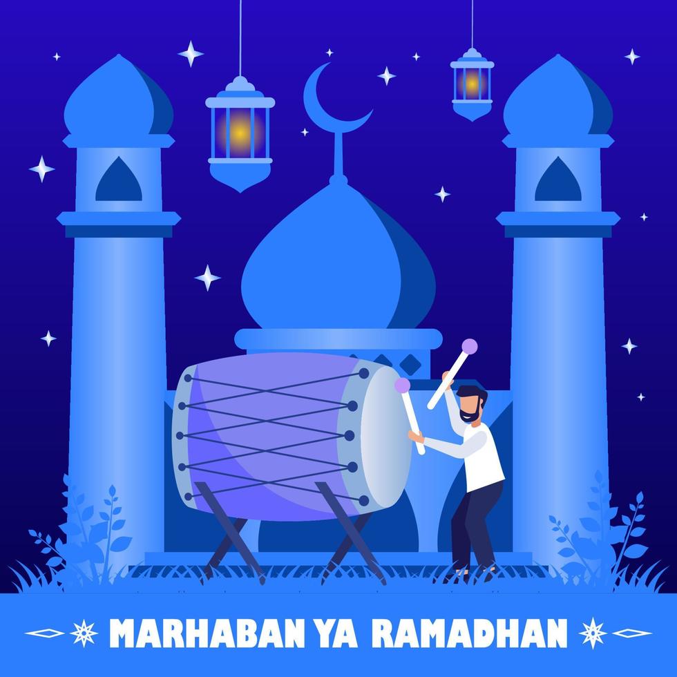 Illustration Vektorgrafik Zeichentrickfigur von Ramadan Kareem vektor