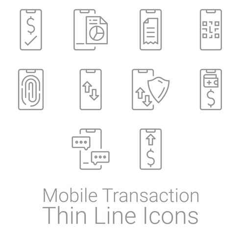 Sats av Smartphone-transaktions- och aktivitetsikoner. Personliga och affärsfinansiella ikoner. vektor