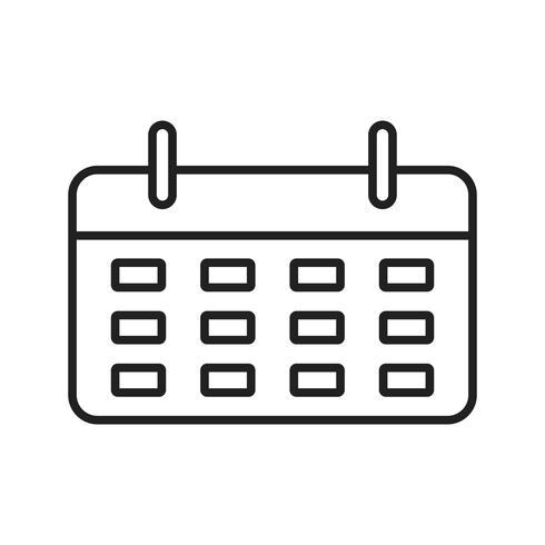 Kalenderzeile Schwarzes Symbol vektor