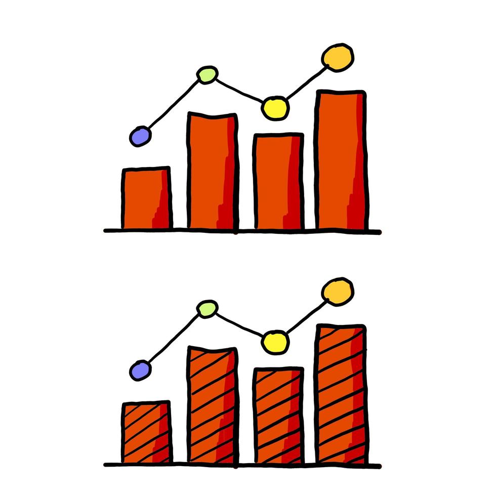 affärstillväxt diagram. röda staplar. vektor