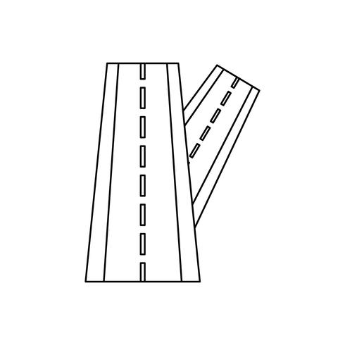 Verbundene Straße Linie schwarze Ikone vektor