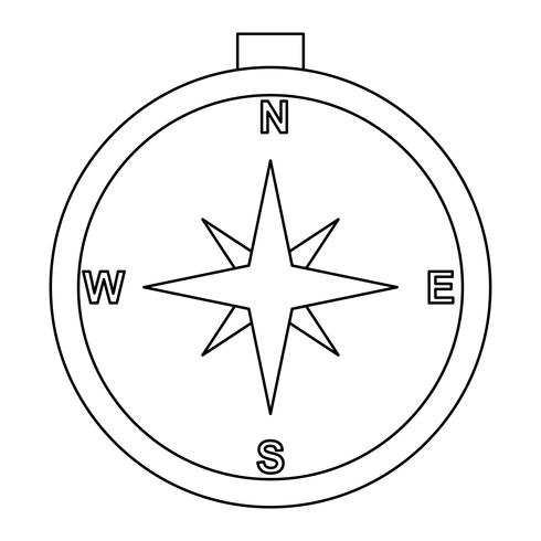 Kompass Linie schwarze Ikone vektor