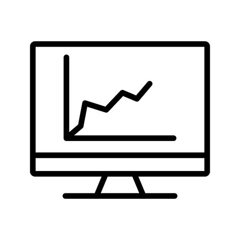 Diagram på skärmen Line Black Icon vektor