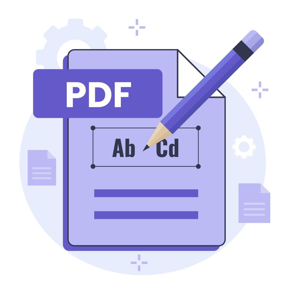 pdf bearbeiten Dokument Illustration Designkonzept vektor
