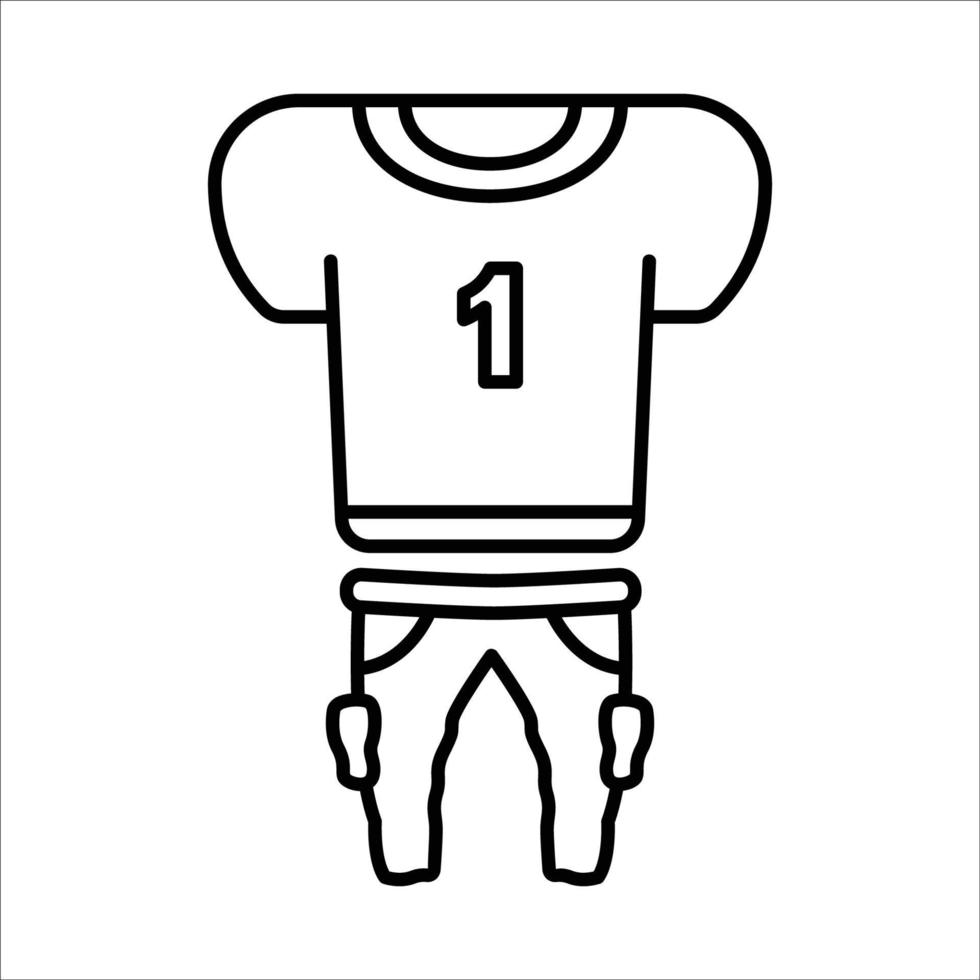 Symbol für einheitliche Linie des amerikanischen Fußballs. Trainingsanzüge und Hosen. geeignet für American Football. einfaches Design editierbar. Design-Vorlagenvektor vektor