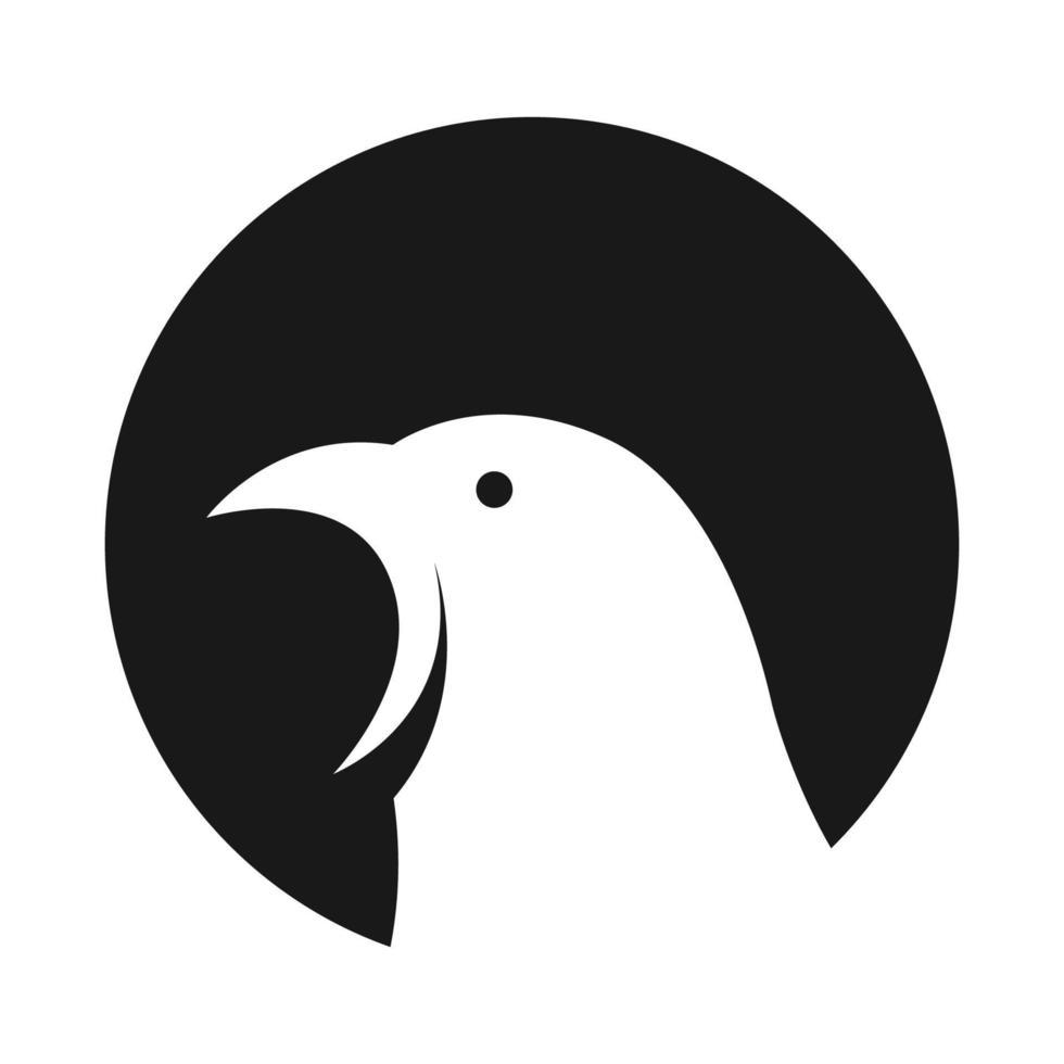 negativer raumkreis mit kleinem vogel logo design vektorgrafik symbol symbol zeichen illustration kreative idee vektor