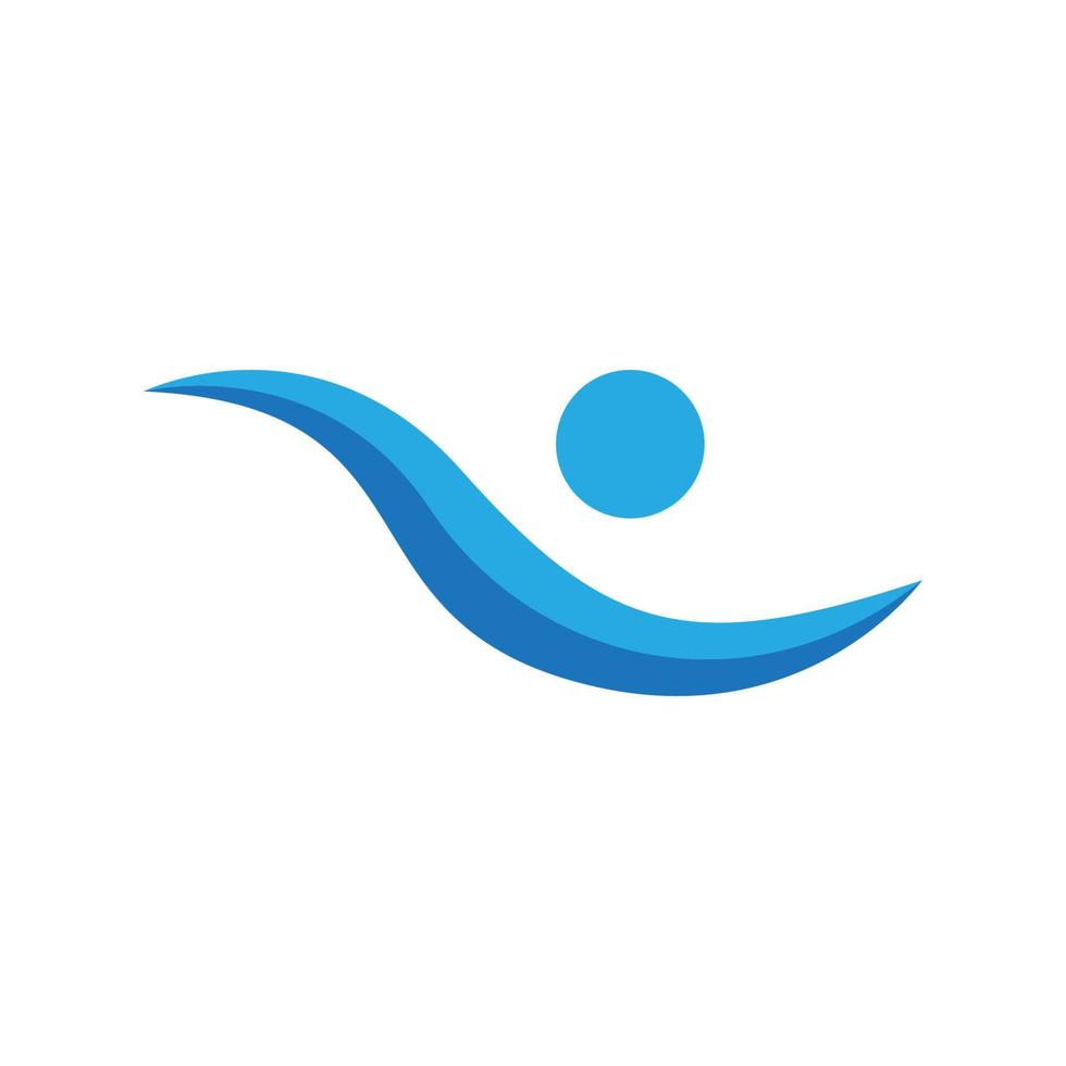 människor abstrakt hand och huvud simning form blå logotyp ikon vektor illustration design