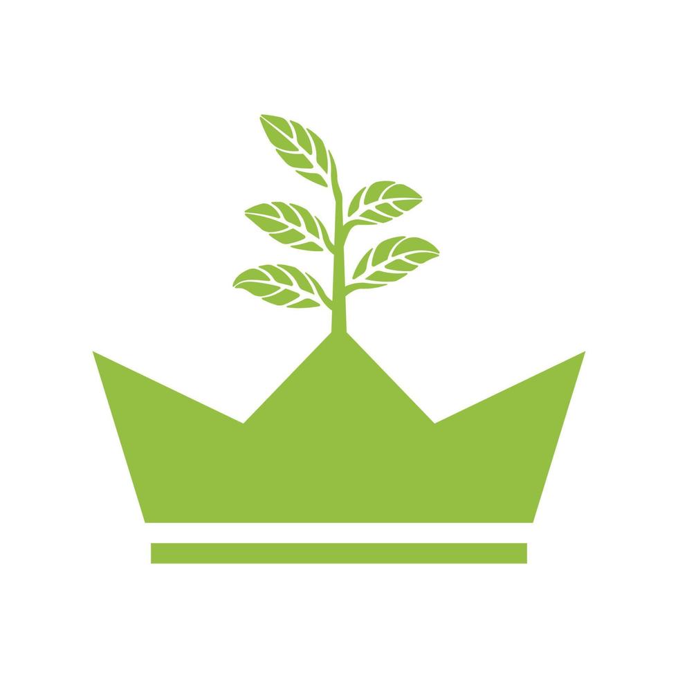 krona blad växt trädgårdsarbete logotyp symbol ikon vektor grafisk design