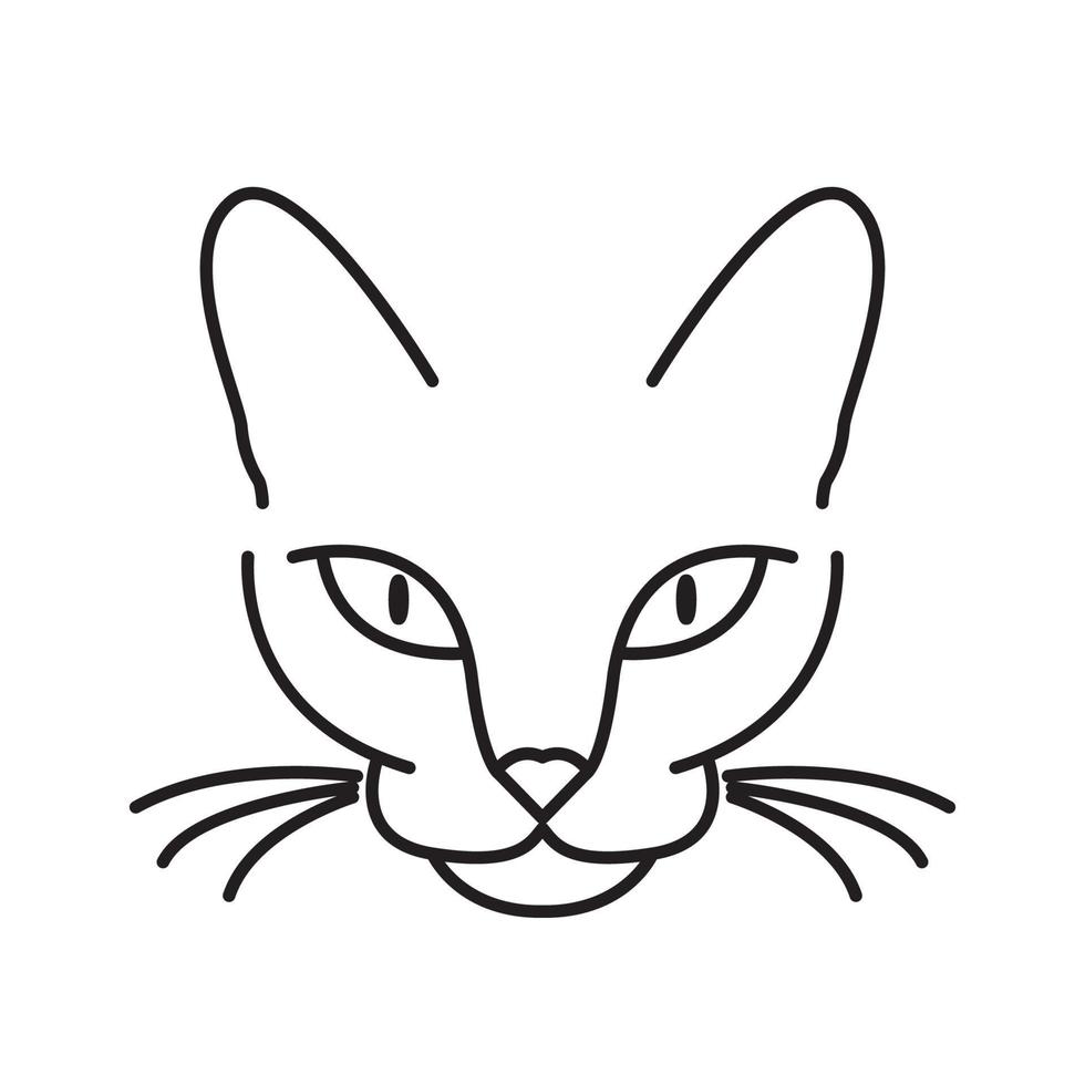 ansikte sphynx katt linje logotyp design vektor grafisk symbol ikon tecken illustration kreativ idé