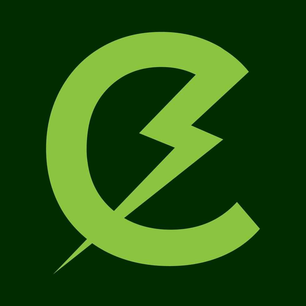bokstaven e löv grön elektrisk logotyp design vektor grafisk symbol ikon tecken illustration kreativ idé