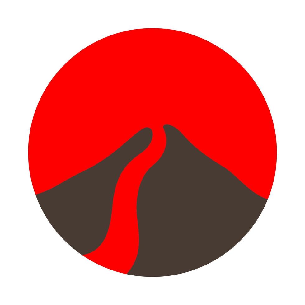 Berg roter Vulkanausbruch flach Logo Design Vektorgrafik Symbol Symbol Zeichen Illustration kreative Idee vektor
