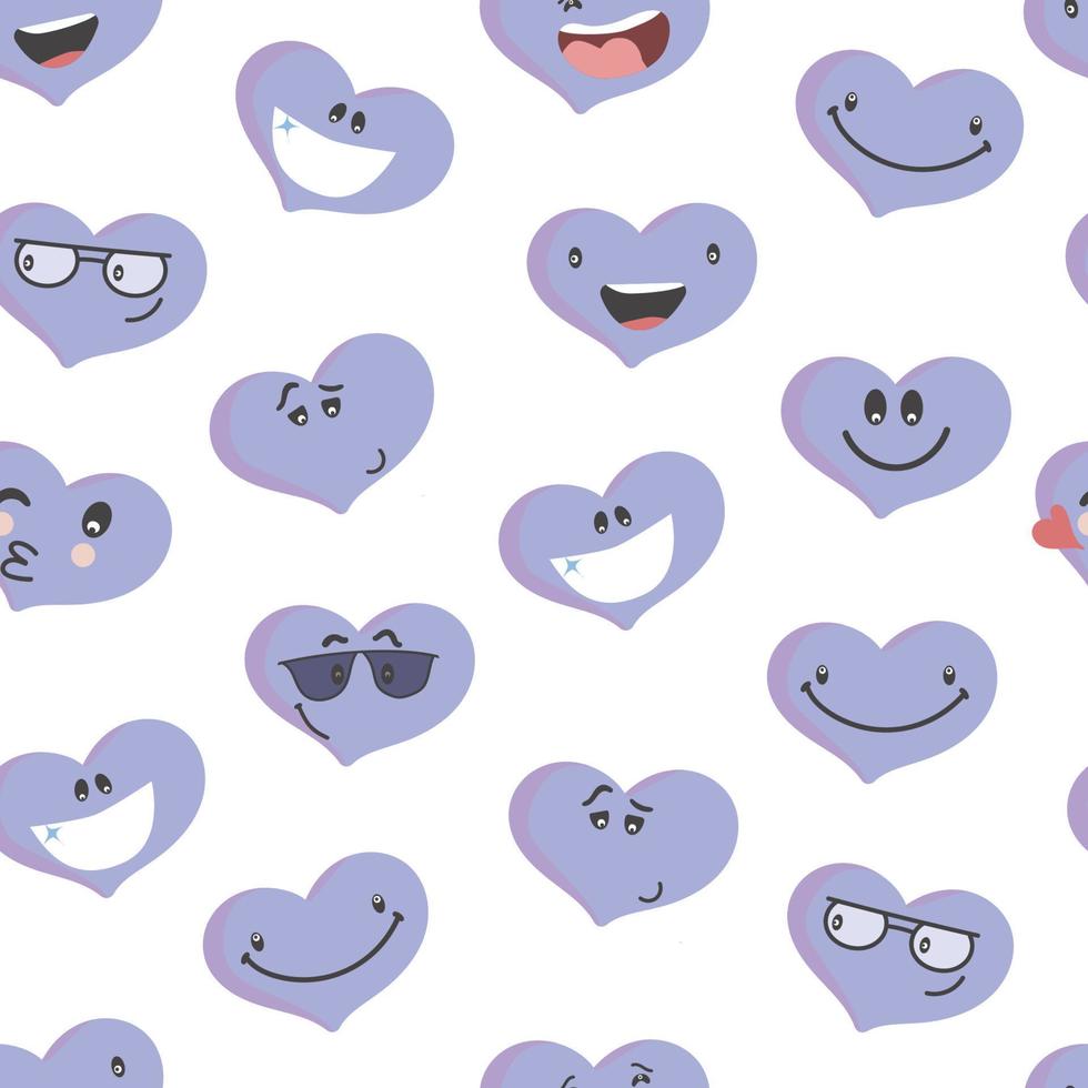 bunte Herz-Emoticons-Set. Herzgesichter mit verschiedenen Emotionen. verschiedene bunte Herzen. Emoji-Gesichter Emoticon-Lächeln, digitaler Smiley-Ausdruck Emotionsgefühle, Liebe, Valentinstag vektor