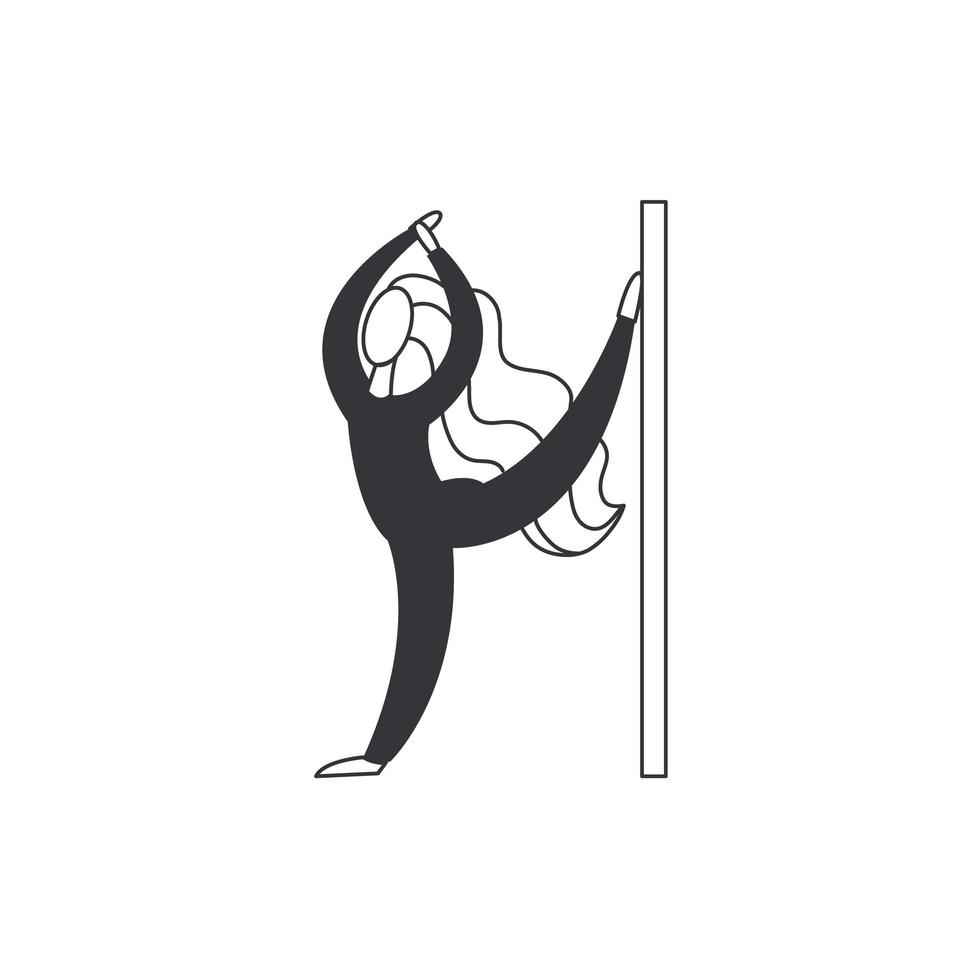 flexibel kvinna stretching isolerad på vit bakgrund. vektor