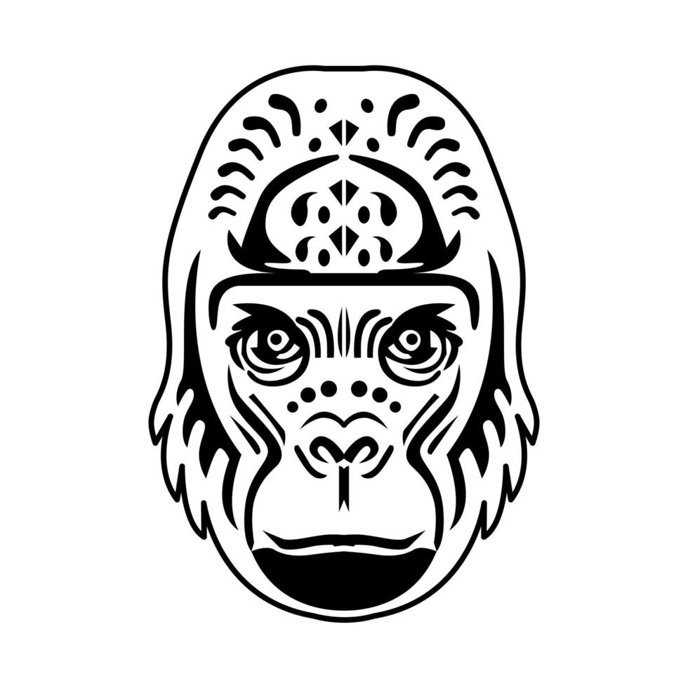 stilisierter gorillakopf chinesisches sternzeichen. vektor