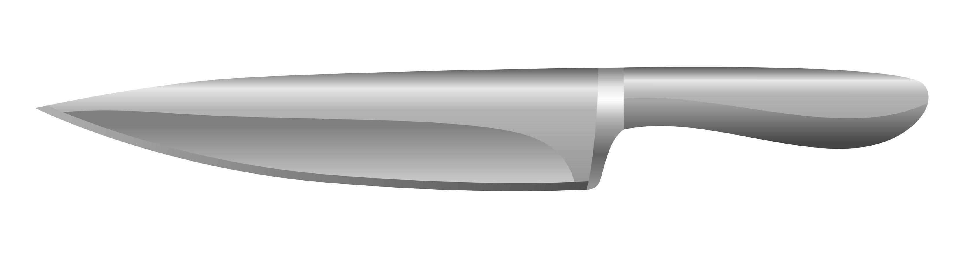 realistisches Stahlmesser isoliert auf weißem Hintergrund - Vektor