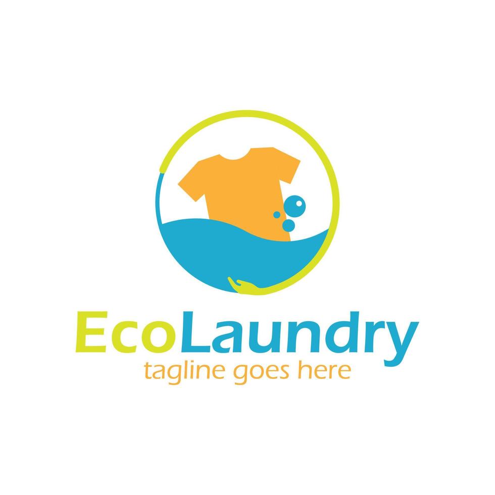 eco laundry logotyp designmall enkel och unik. perfekt för företag, företag, hem, etc. vektor