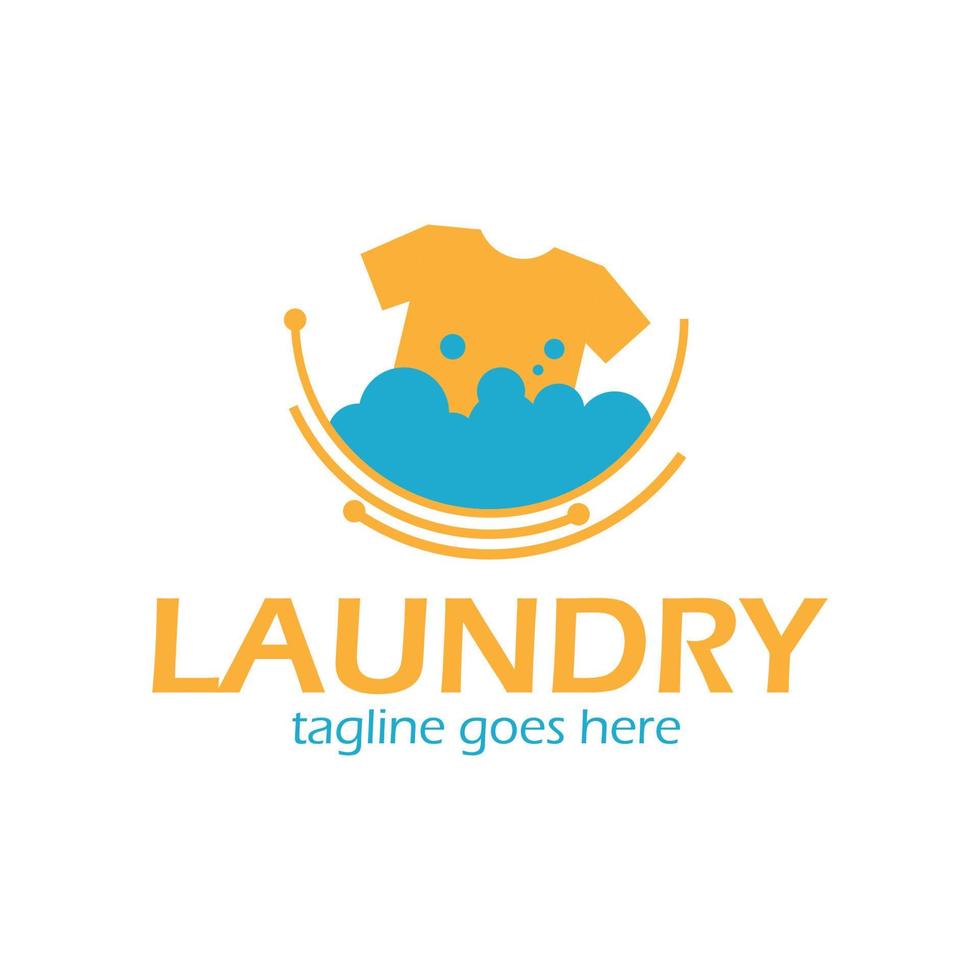 Wäsche-Logo-Design-Vorlage einfach und einzigartig. Perfekt für Geschäft, Firma, Geschäft, Zuhause usw. vektor