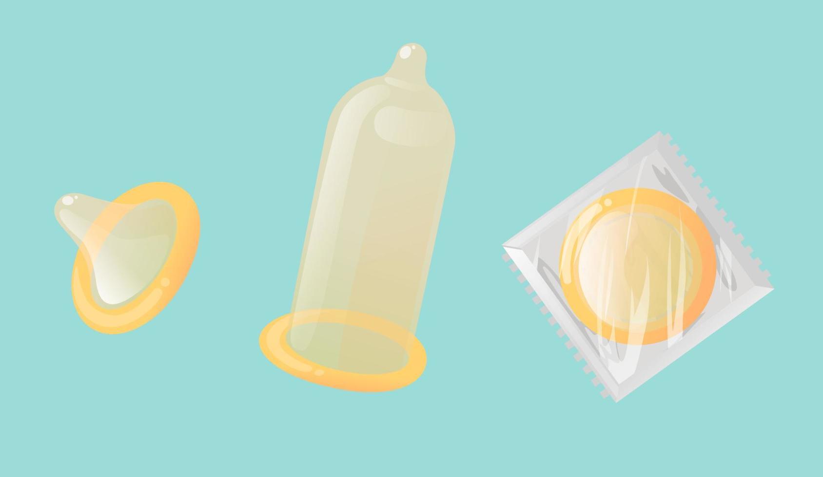 Kondome in verschiedenen Präsentationen vektor
