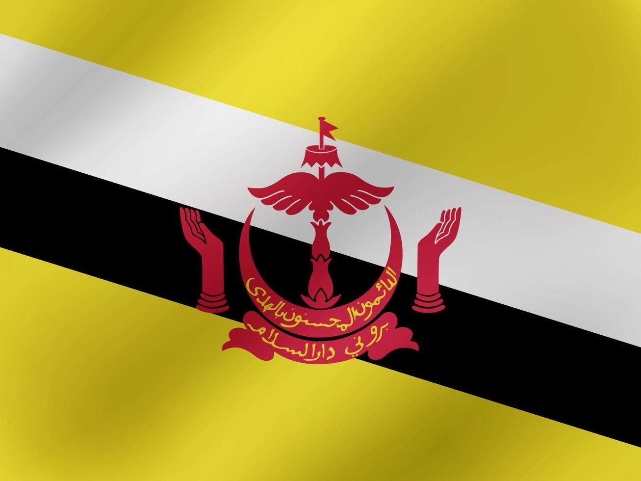 vektor realistisk vågig illustration av brunei flagga design