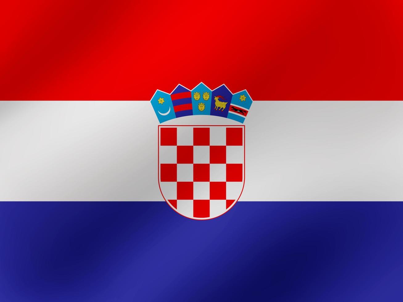 vektor realistische wellenförmige illustration des kroatien-flaggendesigns