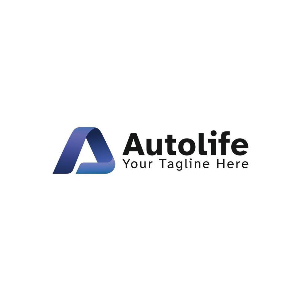 bokstaven en logotyp, autolife logotyp vektor. vektor