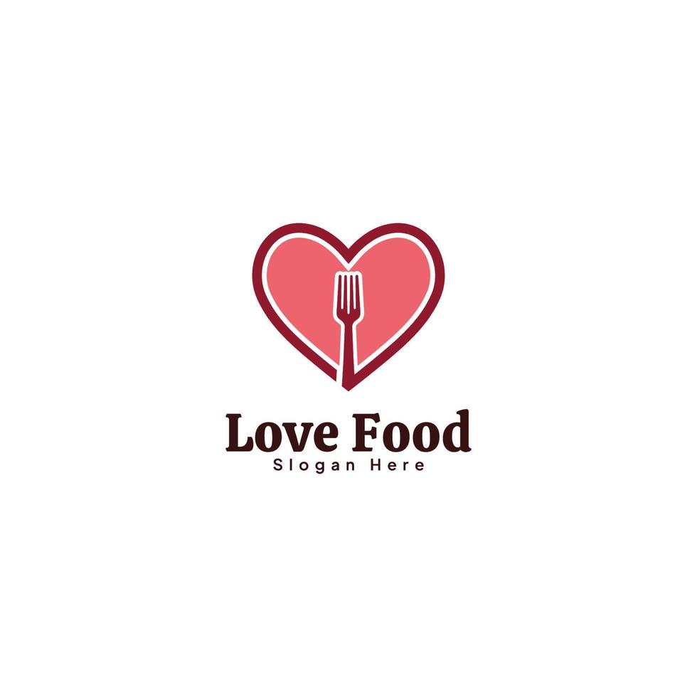 älskar mat ikon logotyp mall vektor