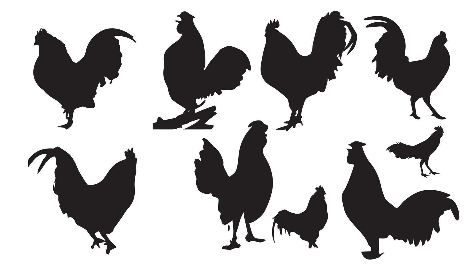 Huhn-Vektor-Illustration-Design-Schwarz-Weiß-Sammlung vektor