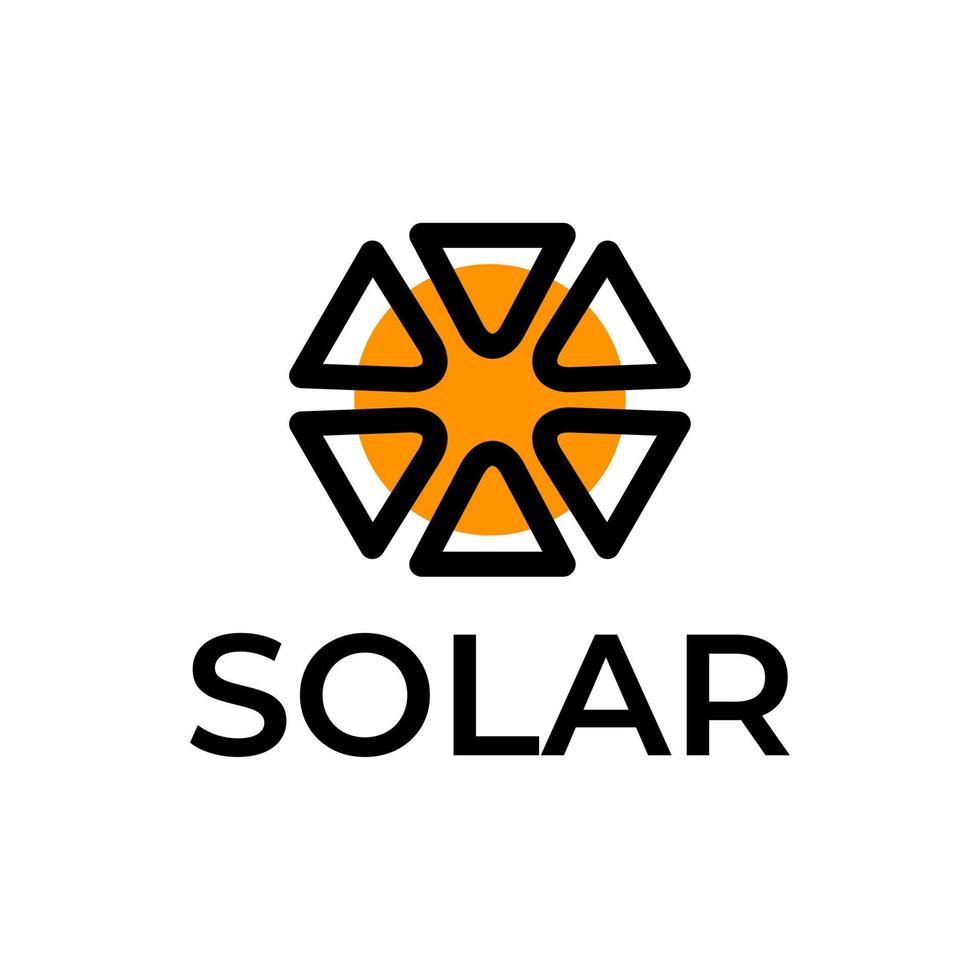 Solarenergie-Logo. Sonne-Logo-Design-Vorlage. gut für jedes Unternehmen mit einem Solarthema. vektor