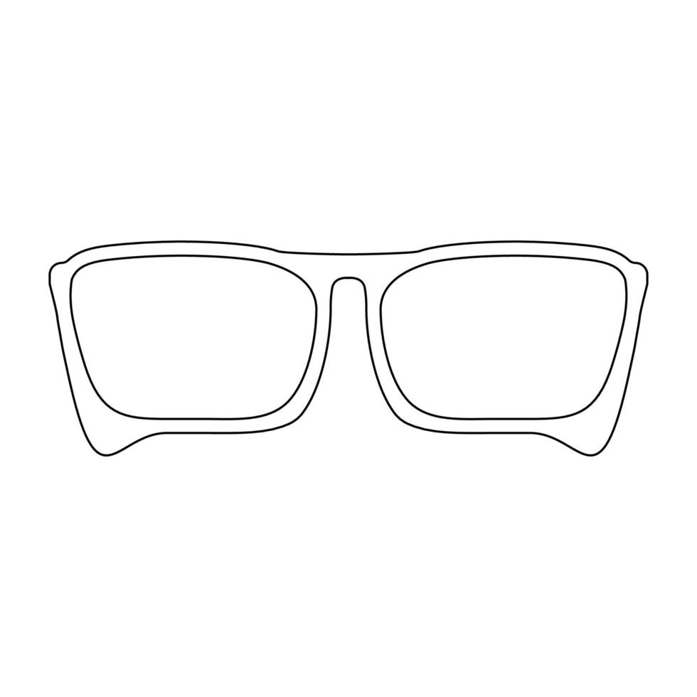 sonnenbrille mit einer kontur.weißer rahmen aus stilvollen quadratischen gläsern.zubehör für den sommer.vektorillustration vektor