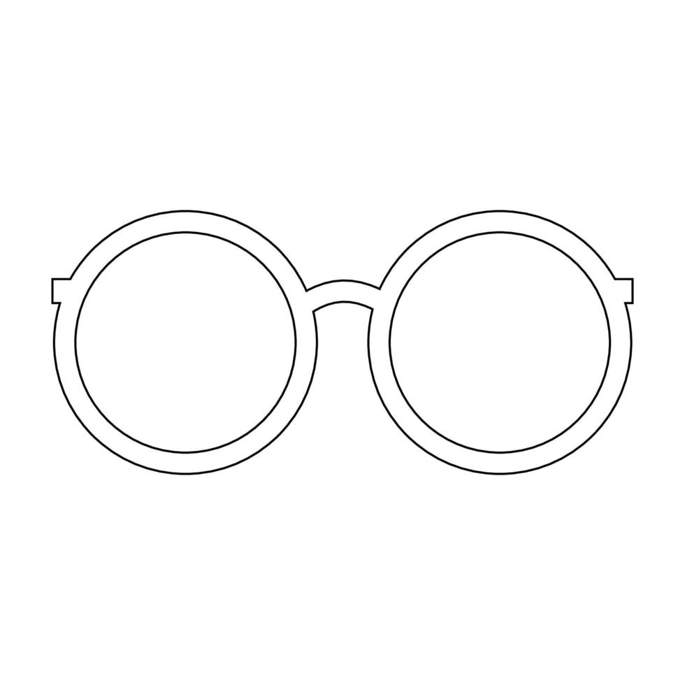 sonnenbrille mit einer kontur. weißer rahmen aus stilvollen runden gläsern. zubehör für den sommer. vektorillustration vektor