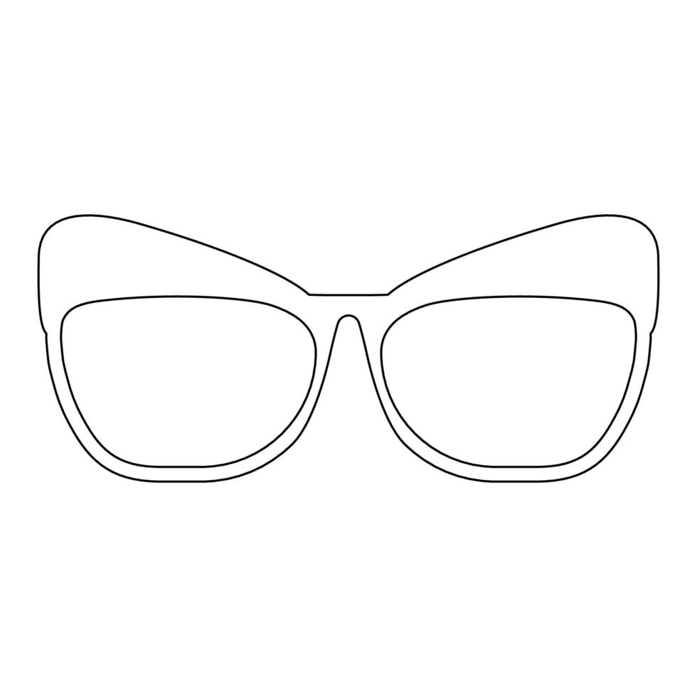solglasögon med kontur. vit ram av snygga fyrkantiga glasögon. tillbehör för sommaren. vektorillustration vektor