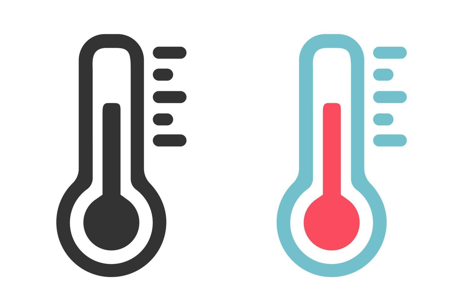 Vektor-Set-Icons von Thermometer im flachen Stil. vektor