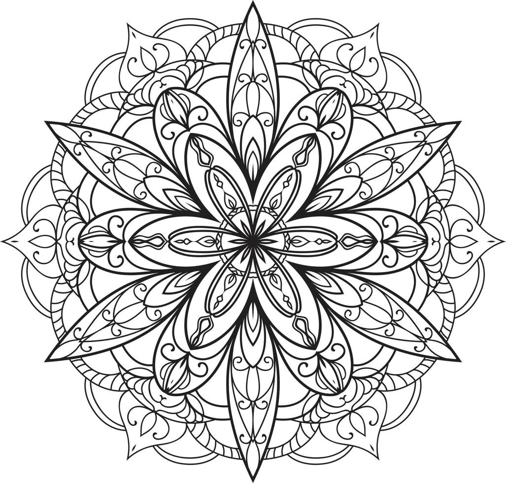 doodle zentangle mandala design målarbok sidor för vuxna terapi mönster och barn anti stress vektor