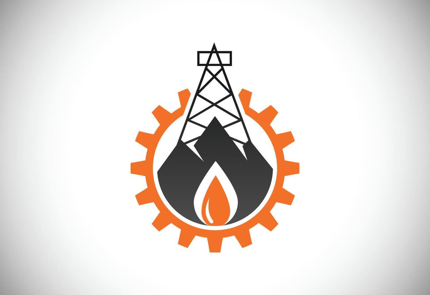 brand låga ikon i form av droppe. olje- och gasindustrin logotyp designkoncept. vektor