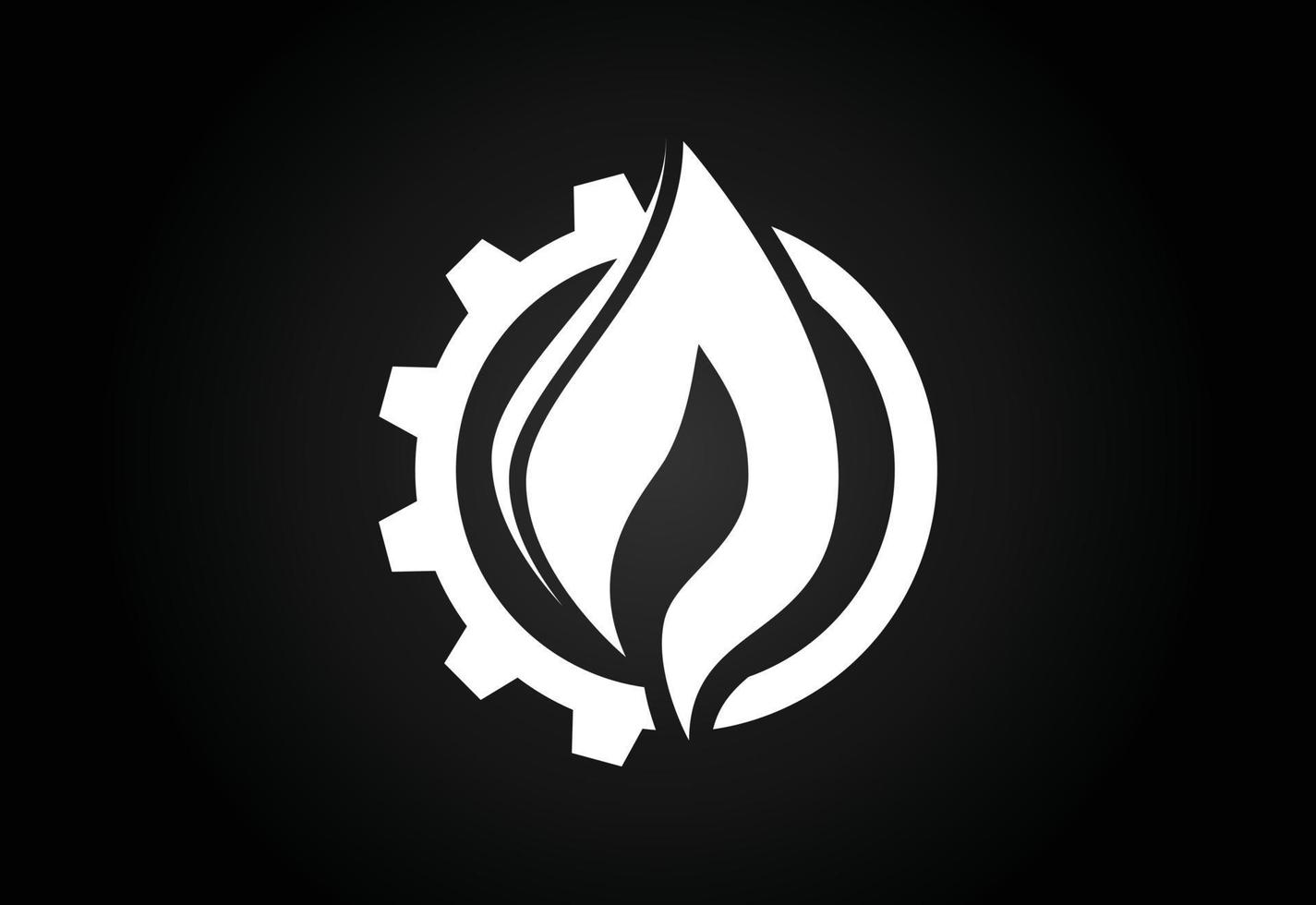Feuerflammensymbol in Form eines Tropfens. Logo-Designkonzept für die Öl- und Gasindustrie. vektor