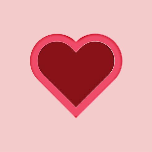 Valentinstag Herz. Dekorativer Herzhintergrund mit Valentinsgrußherzen. Konzept Liebe und Valentinstag, Papierkunstart. vektor