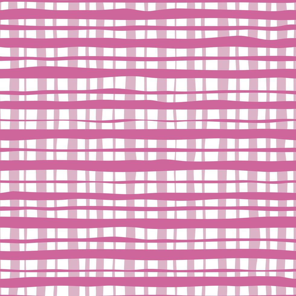 tartan rosa färg seamless mönster. handritad randig tapet. vektor