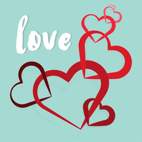 Valentinstag Herz. Dekorativer Herzhintergrund mit Valentinsgrußherzen. Konzept Liebe und Valentinstag, Papierkunstart. vektor