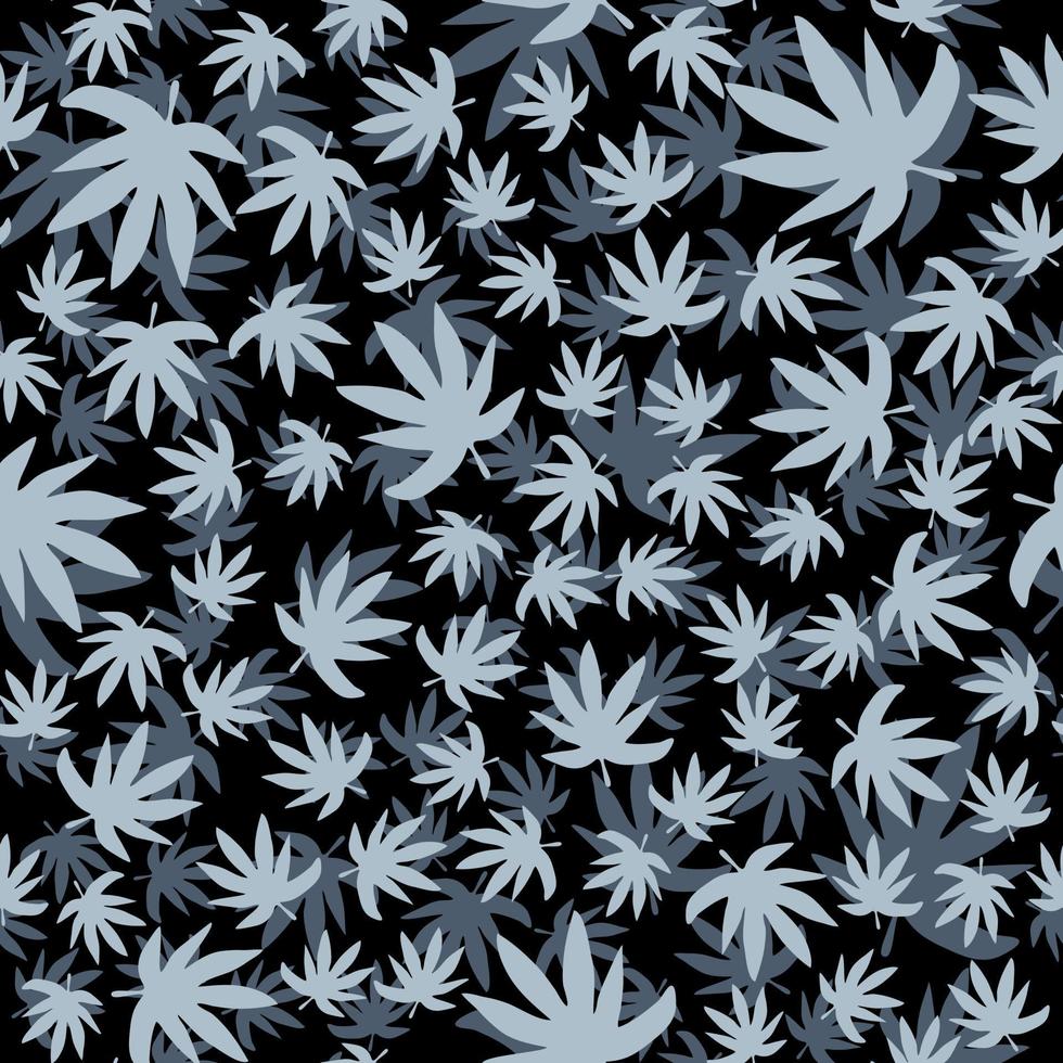 Cannabis hinterlässt nahtloses Muster. Marihuana-Blatt-Vektorhintergrund. vektor