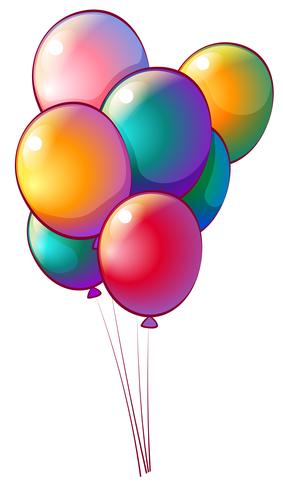 Sju regnbågefärgade ballonger vektor